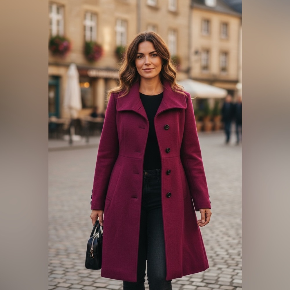 George Simonton Lambswool Cashmere Magenta Coat